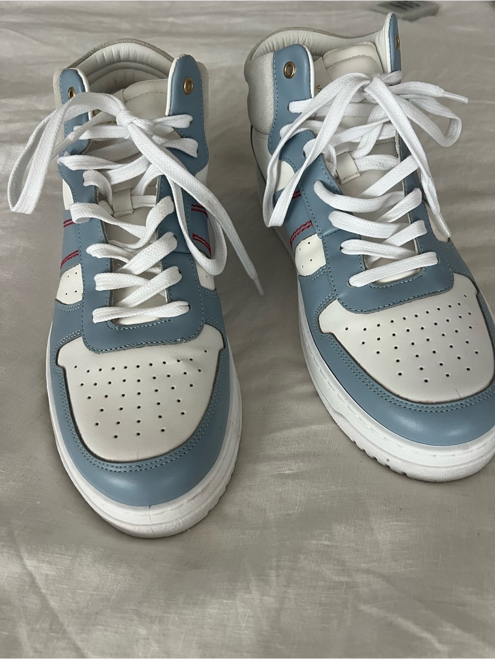 Greats Men's High-Top Sneakers in Light Blue and White